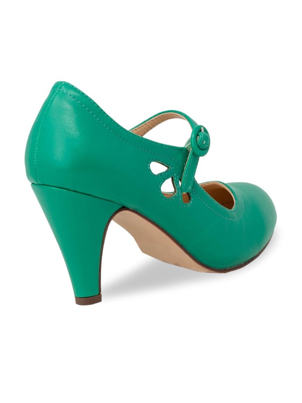 Mary Jane Round Toe Pumps Ankle Strap Cutout High Heel Dress Shoes (KIMMY-21C) - Picture 4 of 4